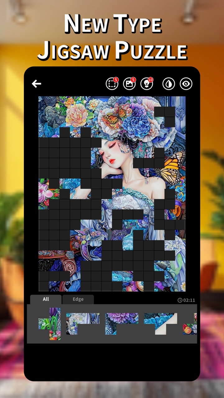 A colorful illustration as a block puzzle